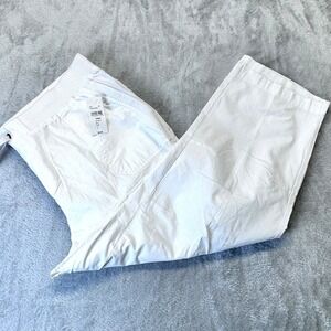 Khakis & Company White Cotton Crop Classic Apparel Pants Womens Size 14 Comfort